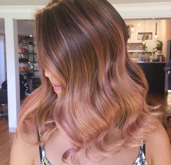 Examples of Rose Gold Balayage