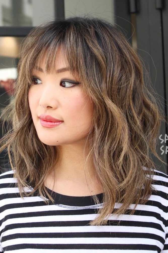 47 Medium Length Haircuts With Bangs Page 2 Eazy Glam 0912