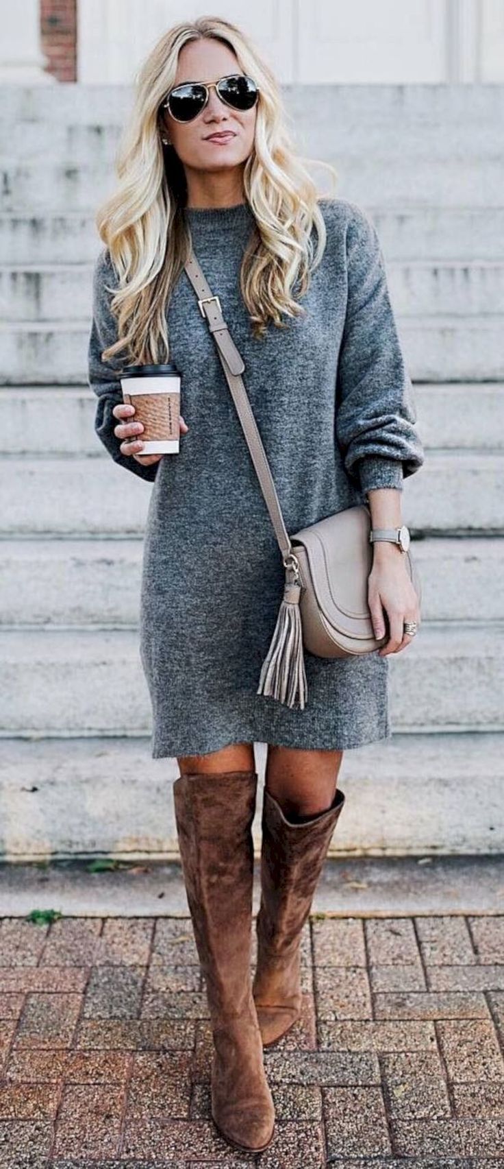 39 Trendy Coziest Sweater Dress Outfit Ideas for Women – Page 2 – Eazy Glam